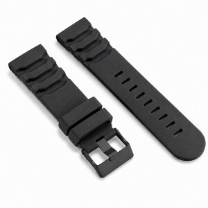 Premium Kautschuk Uhrenarmband Modell Lupo-P schwarz 24 mm, komp. Luminox