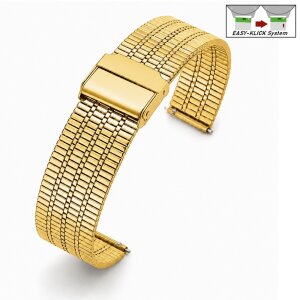 Easy-Klick Edelstahl Vintage Uhrenarmband Modell Augsburg gold 22 mm