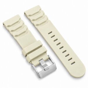 Premium Kautschuk Uhrenarmband Modell Lupo-S beige 24 mm, komp. Luminox
