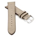 Veloursleder Uhrenarmband Modell Oslo-XL beige-creme 22...