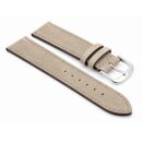 Easy-Klick Veloursleder Uhrenarmband Modell Oslo-XL beige-creme 22 mm Handarbeit