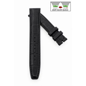 Easy-Klick Alligator Uhrenarmband Modell IW-42-XL schwarz 20 mm, komp. IWC Portugieser
