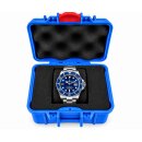 Security ABS-Kunststoff Uhrenbox für 1 Uhr Modell Secure-1 blau