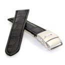 Alligator Uhrenarmband Modell Graz TiT schwarz 18 mm - Sicherheitsschließe