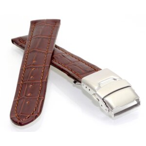 Alligator Uhrenarmband Modell Graz TiT dunkelbraun 18 mm - Sicherheitsschließe