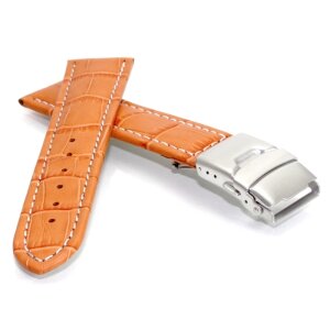 Alligator Uhrenarmband Modell Graz WN orange 22 mm - Sicherheitsschließe