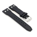 Nieten Flieger Uhrenarmband Vollrindleder Modell Flyer schwarz 18 mm