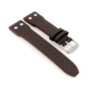 Nieten Flieger Uhrenarmband Vollrindleder Modell Flyer dunkelbraun 24 mm