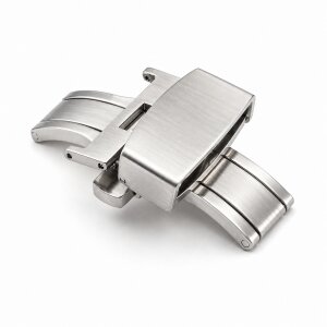 Butterflyfaltschließe Edelstahl silber gebürstet Modell Spring 12 mm