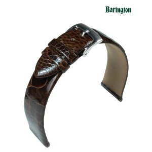Echt Straußbein Uhrenarmband Barington dunkelbraun 18 mm, Handarbeit
