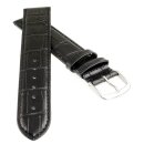 Feines Leder Uhrenarmband Lausanne-XS schwarz 18 mm