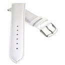 Feines Alligator Uhrenarmband Modell Lausanne-XS weiss 18 mm