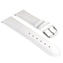 Feines Alligator Uhrenarmband Modell Lausanne-XS weiss 16 mm