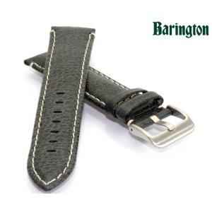 Barington Uhrenarmband Modell Antiknubuk blau 20 mm, Handarbeit