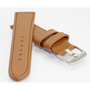 Uhrenarmband Glatt-Leder Modell Pan-GL-TiT hellbraun 20 mm