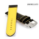 Morellato Uhrenband Biking Technic Carbon-Style schwarz-gelb wasserfest 22 mm