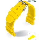 Eulit Silikon Diver Uhrenarmband gelb 20 mm mit Tauchtabelle