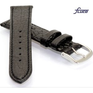 Fluco Uhrenarmband Modell Record-NL schwarz 22 mm Handarbeit