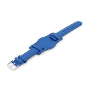 Uhrenarmband mit Unterlage Jungkalb Modell U-Chur königs-blau 18 mm