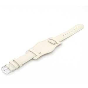 XL-Uhrenarmband mit Unterlage Jungkalb Modell U-Chur perle 18 mm