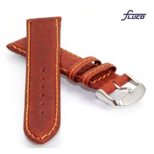 Fluco Uhrenband Modell Amerika-NL mittel-braun 20 mm Handarbeit