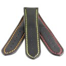 Französisches Kalbsleder Uhrenarmband Modell Basel-FS schwarz-ON 24 mm