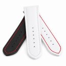 Büffelleder Uhrenarmband Freiburg-FS weiß-rot 24 mm