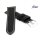 Handgefertigtes Fluco Uhrenarmband Modell Snow-Calf schwarz 24 mm
