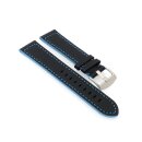 Softleder Uhrenarmband Modell Sportina schwarz-blau 22 mm Breitdorn