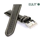 EULIT Uhrenarmband XL-extralang Retro-Look Modell Imola schwarz 20 mm