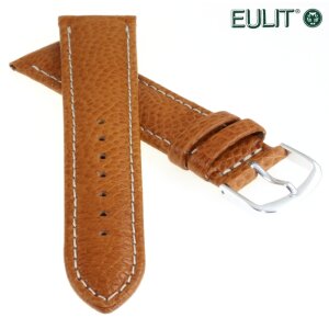 Eulit echt Strauß Uhrenarmband Modell Eco-Strauß goldbraun 18 mm