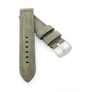 Leder Uhrenarmband Modell Canyon wasserfest distel-grau 22 mm