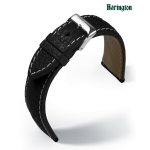 Barington echt Wasserbüffel Uhrenarmband schwarz 20 mm, Handarbeit