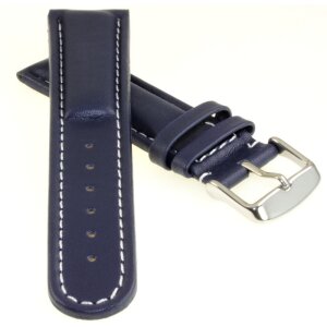 Sportliches Kalbsleder Uhrenarmband Basel-181 blau 22 mm