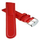 Sportliches Kalbsleder Uhrenarmband Basel-181 rot 22 mm