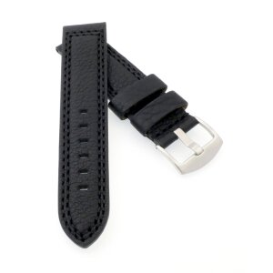 Leder Uhrenarmband Modell Canyon wasserfest schwarz 26 mm