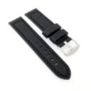 Leder Uhrenarmband Modell Canyon wasserfest schwarz 26 mm
