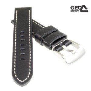 GEO-Straps Vollrindleder Uhrenarmband Modell Peninsula schwarz-WN 20 mm