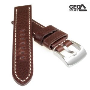 GEO-Straps Vollrindleder Uhrenarmband Modell Peninsula dunkelbraun-WN 22 mm