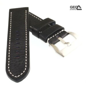 GEO-Straps Vollrindleder Uhrenarmband Modell Peninsula schwarz-WN 26 mm