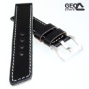 GEO-Straps Uhrenarmband Modell Snow-Calf schwarz 20 mm PRE-V Handarbeit