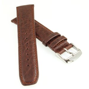 Feines Rindnappa Uhrenarmband Modell Casima mittelbraun 18 mm