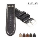 RIOS1931 Uhrenarmband Modell Chesterfield schwarz 22 mm...