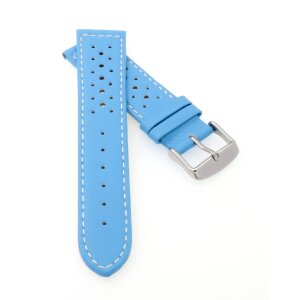 Softleder Uhrenarmband Modell Sportiva hellblau 20 mm