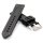Silikon Uhrenarmband Modell Rosanna schwarz - weisse Naht DS 24 mm