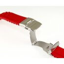 Silikon Uhrenarmband Modell Miami rot 20 mm, Faltschließe