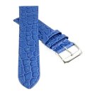 Feines Kroko Leder Uhrenarmband Modell Arizona blau 16 mm