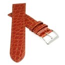 Feines Kroko Leder Uhrenarmband Modell Arizona cognac 22 mm