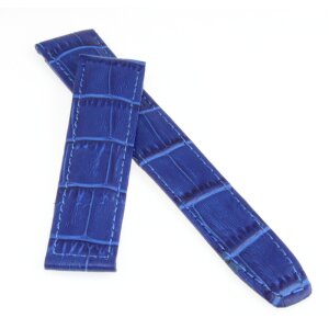 Alligator Uhrenarmband für Cartier Modell CT-53 blau 16/14 mm für Faltschließe