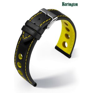 Barington Rallye Uhrenarmband Modell Racing schwarz-gelb 20 mm